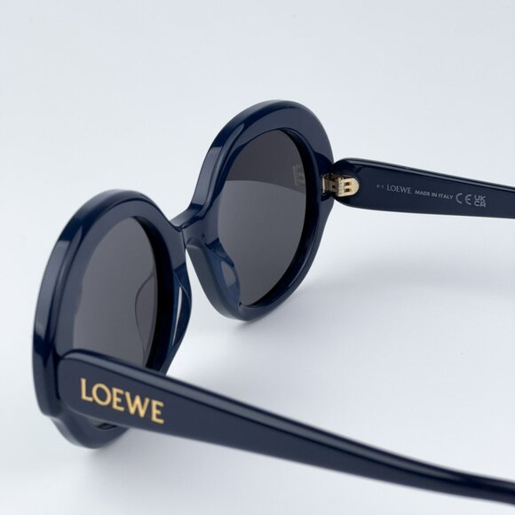 Loewe LW40135I SLIM 90A BRAND NEW Sunglasses Shiny Blue Smoke Round Women - Picture 7 of 9